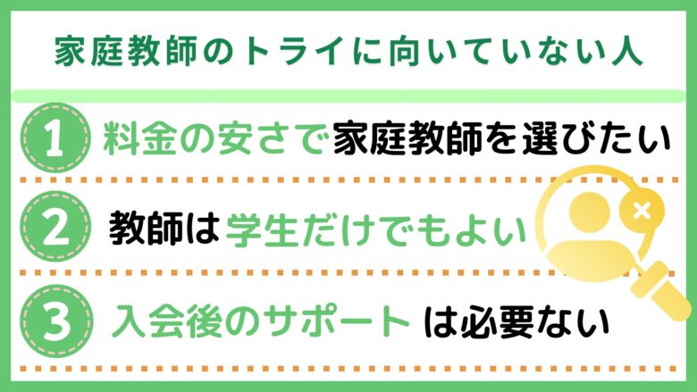 家庭教師のトライに向いていない人