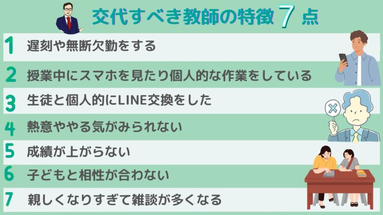 交代すべき教師の特徴